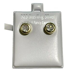925 Sterling Silver Gold-Plated Cubic Zirconia AAA Fancy Earrings